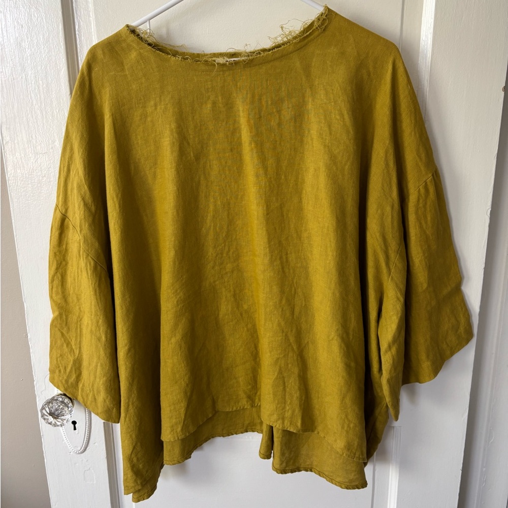 Robyn King linen Women's Mustard Top